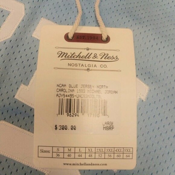 Mitchell & Ness Michael Jordan North Carolina Tar Heels Basketball Jersey Mens L - Picture 6 of 10